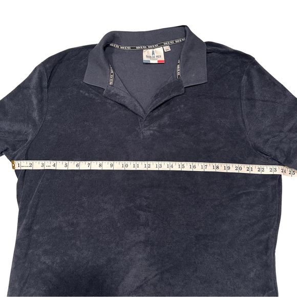 Bain De Mer Navy Blue Towelling Terry Polo Shirt SZ 3XL Resort Wear Luxury NWT - Picture 6 of 8